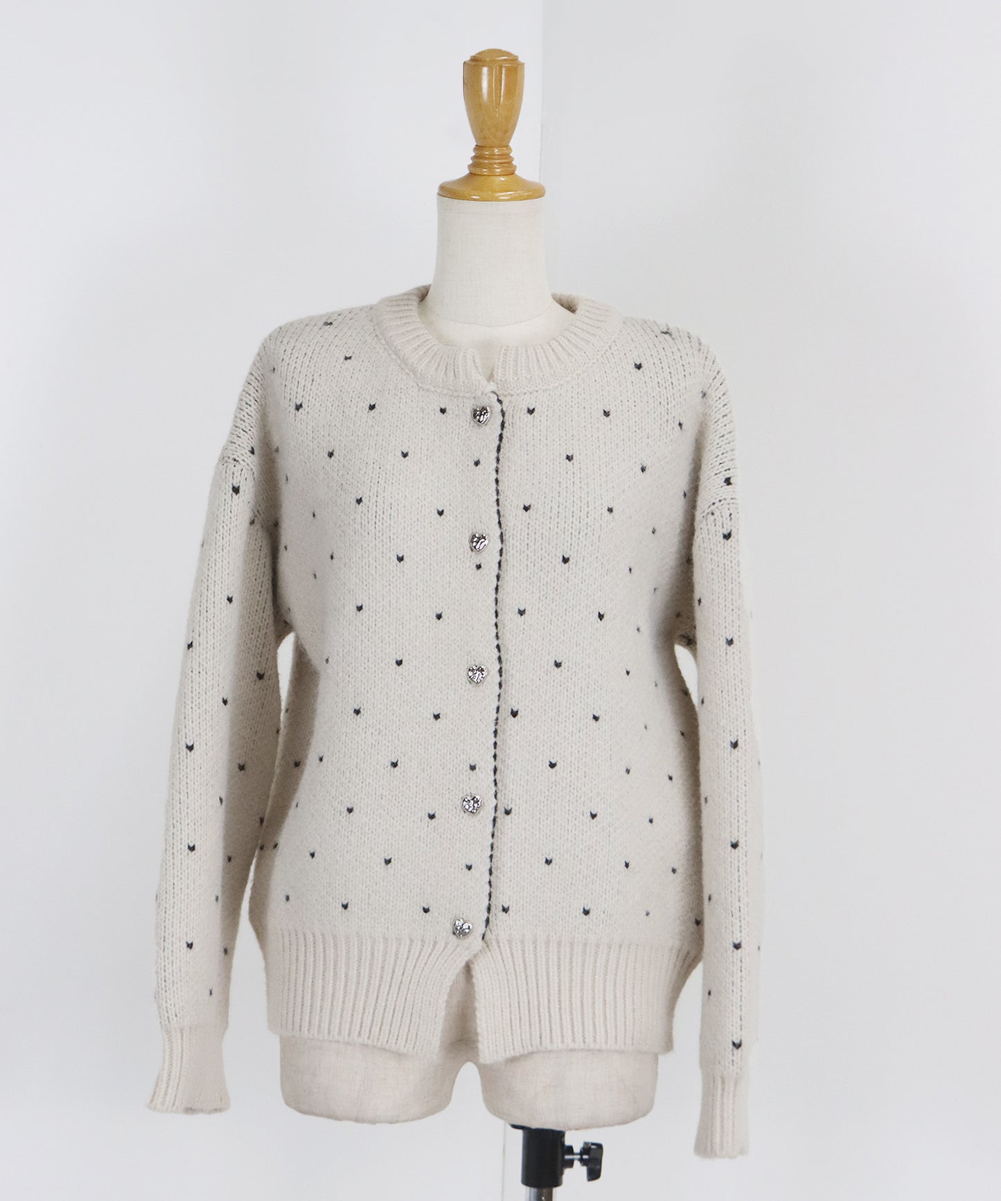 ハートニットジャガードカーディガン