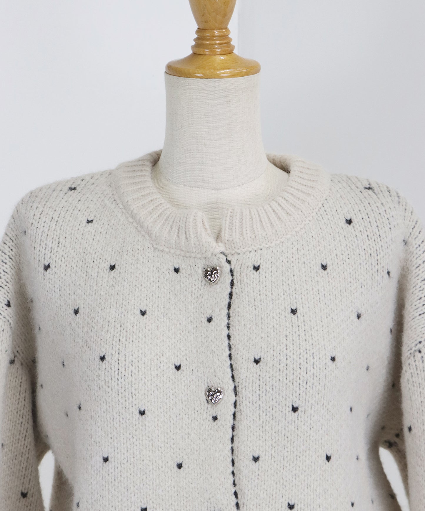 ハートニットジャガードカーディガン