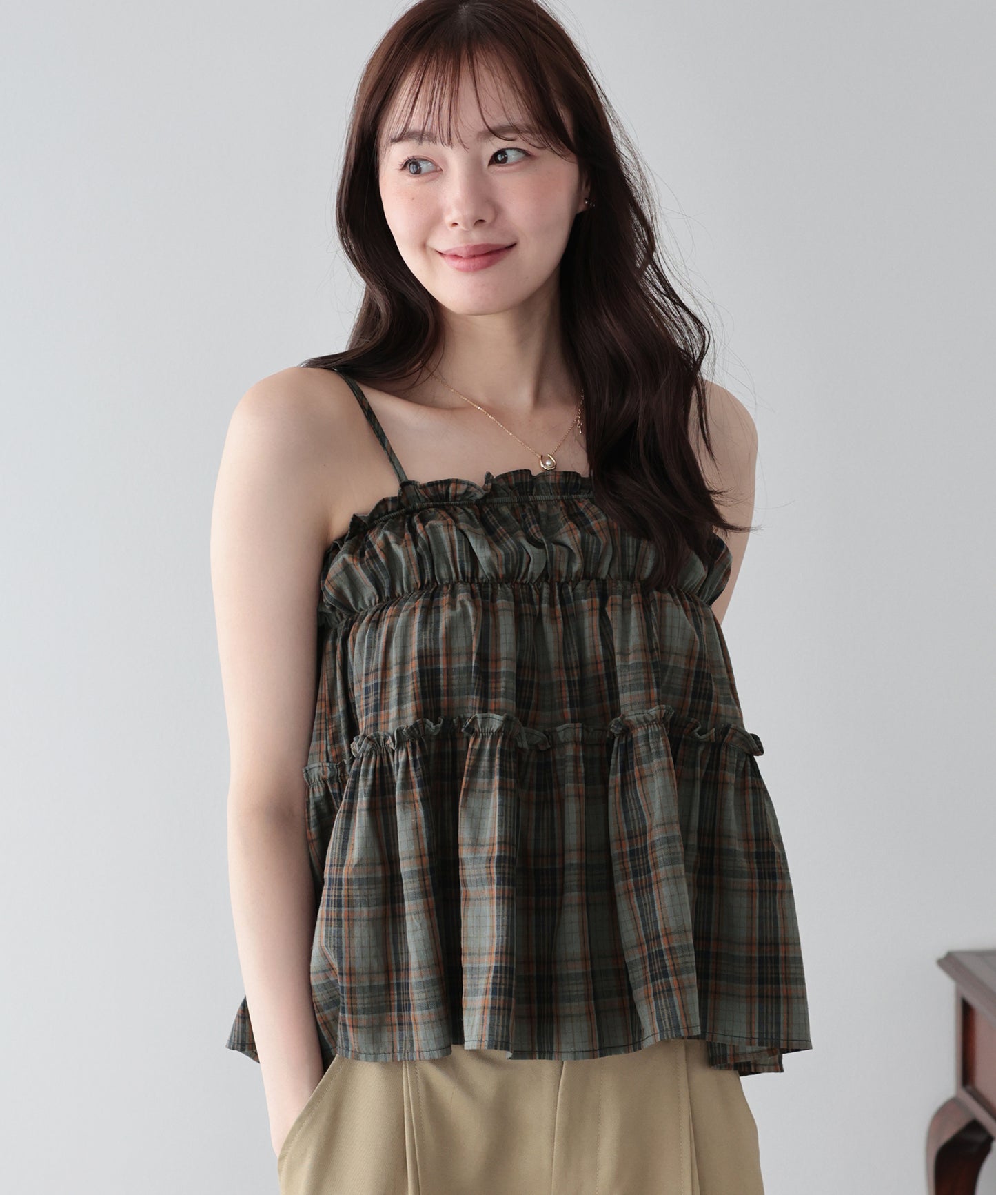 【早割5％OFF】チェックキャミソール【メール便】