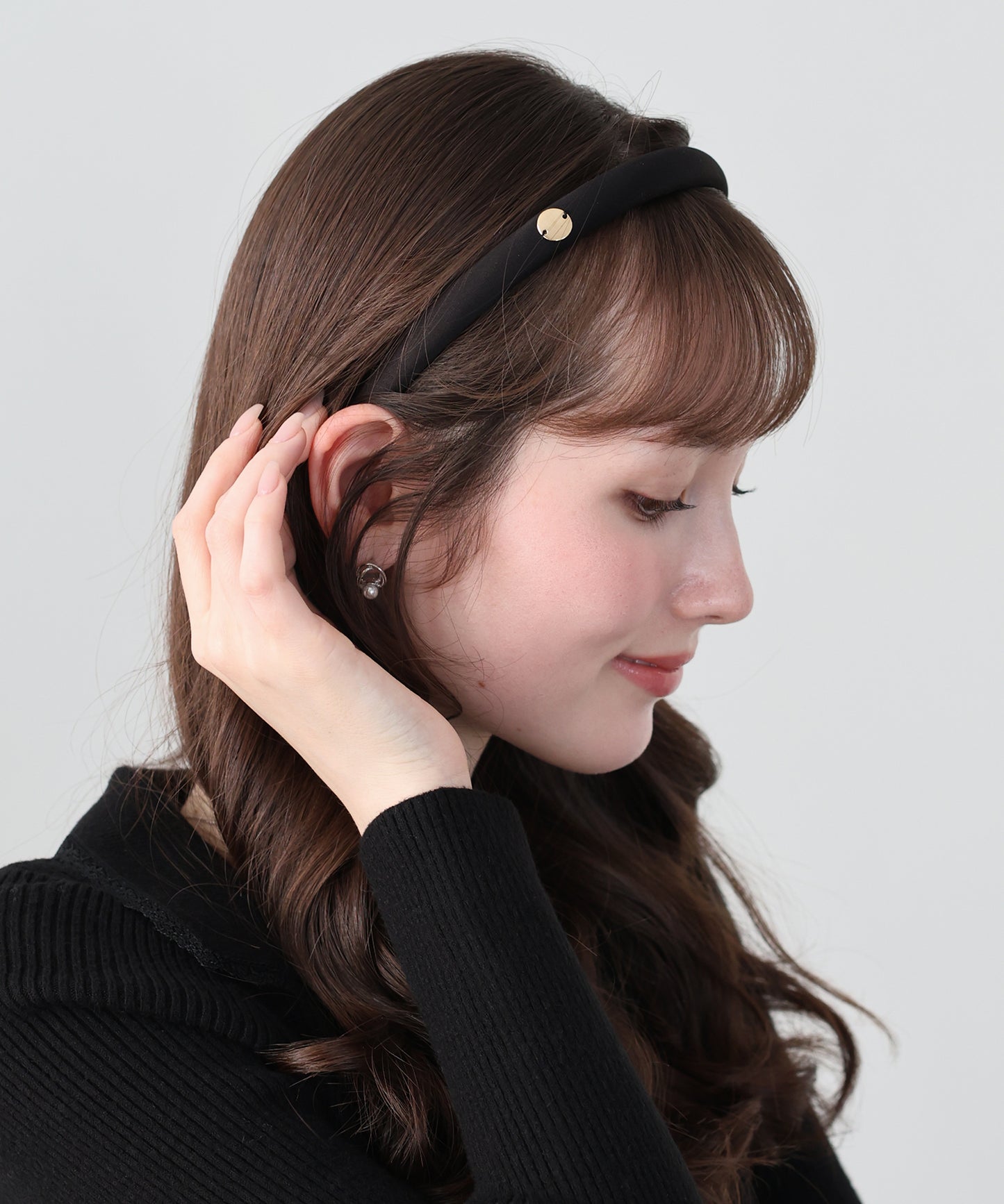 メタルモチーフサテンカチューシャ