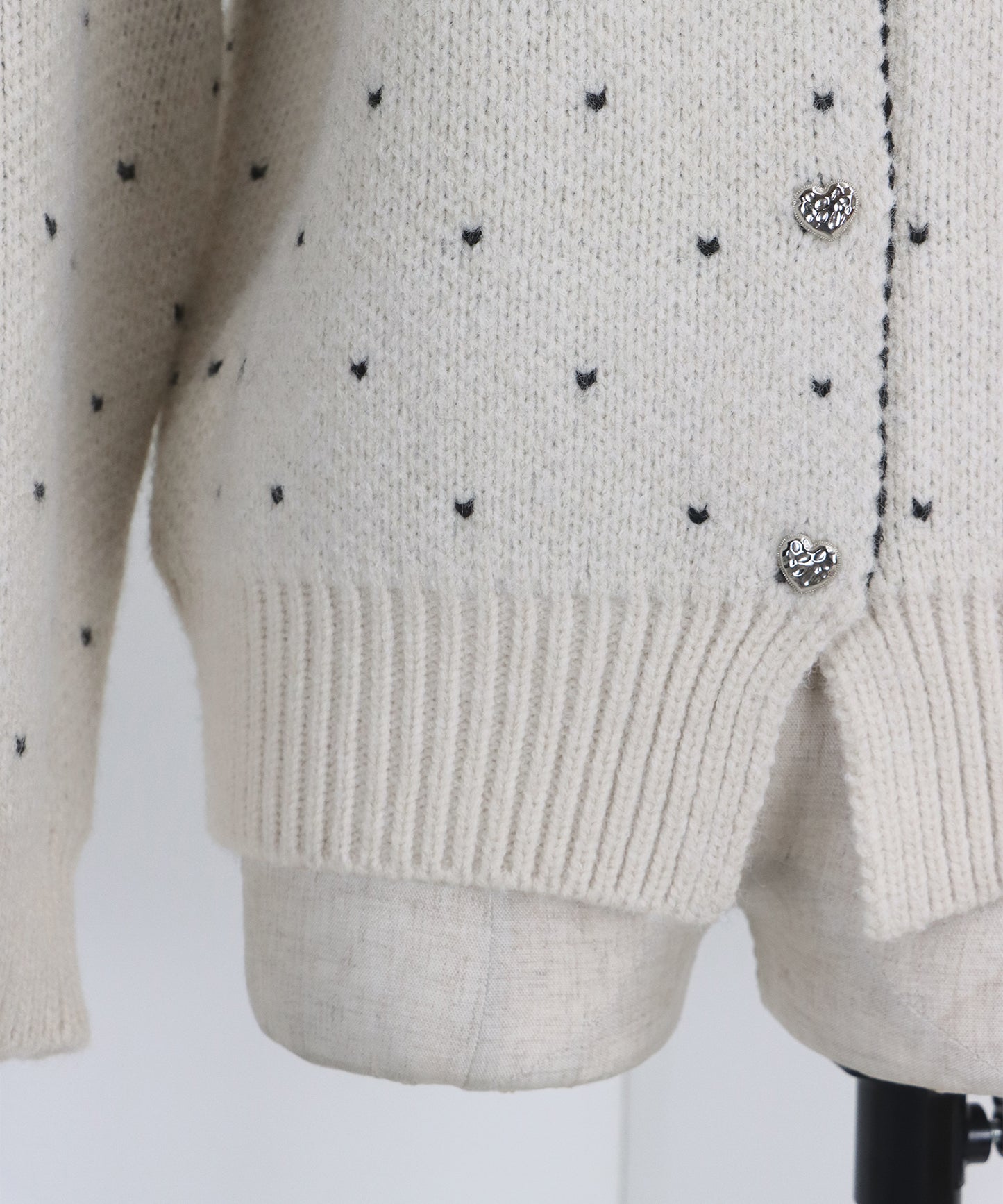 ハートニットジャガードカーディガン