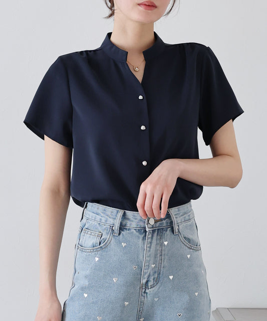 【TIME SALE】パールボタンブラウス【ネコポス】