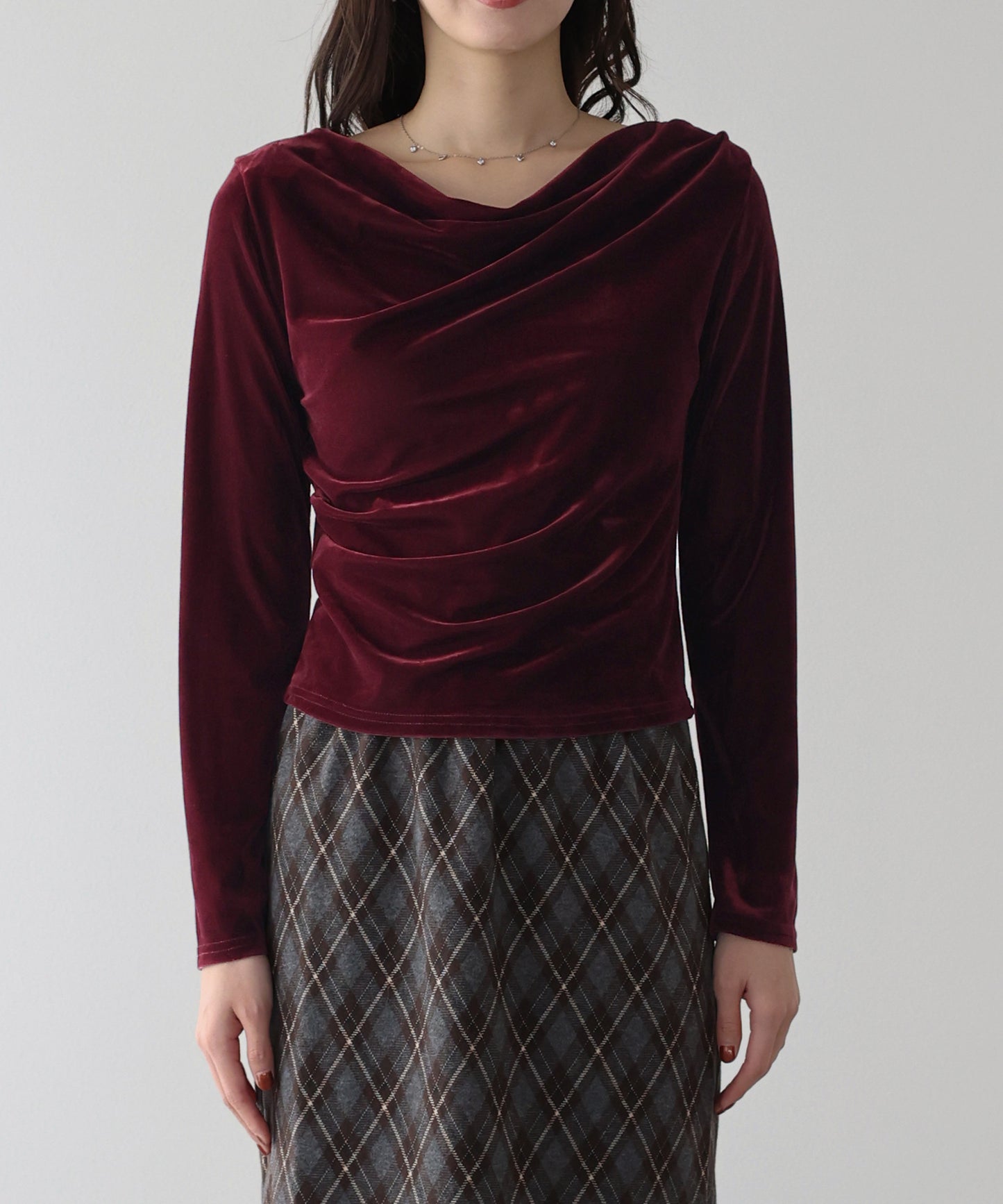 ベロアドレープネックトップス【ネコポス】