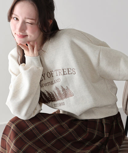【早割5％OFF】裏起毛フォレスト刺繍スウェット