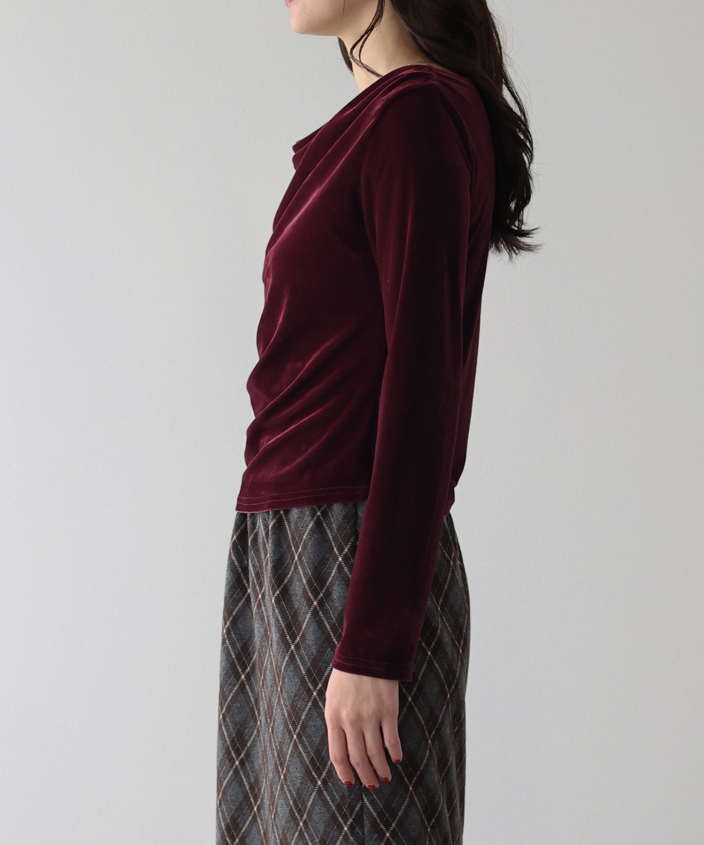 ベロアドレープネックトップス【ネコポス】