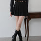 【早割5％OFF】ベルトSETスウェードプリーツミニスカート