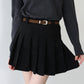 【早割5％OFF】ベルトSETスウェードプリーツミニスカート