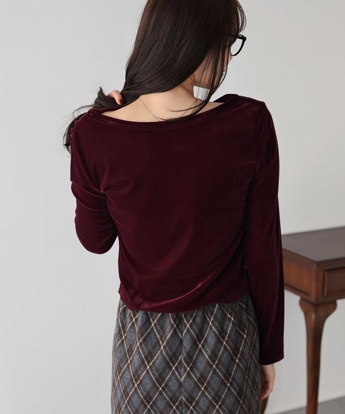 ベロアドレープネックトップス【ネコポス】