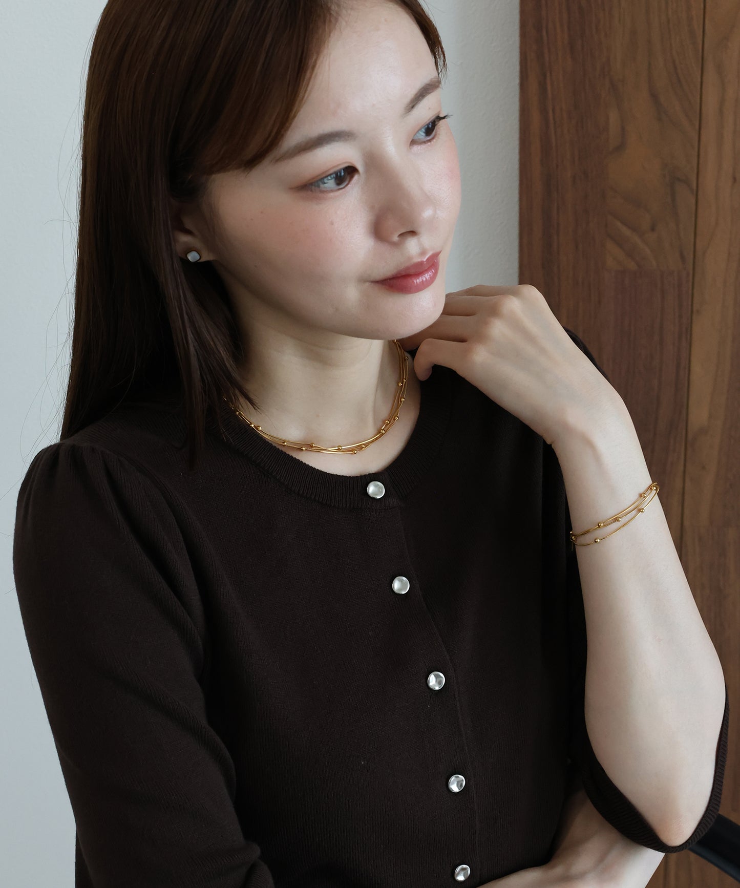 【早割5％OFF】ボールステーションネックレス / ニッケルフリー【メール便】
