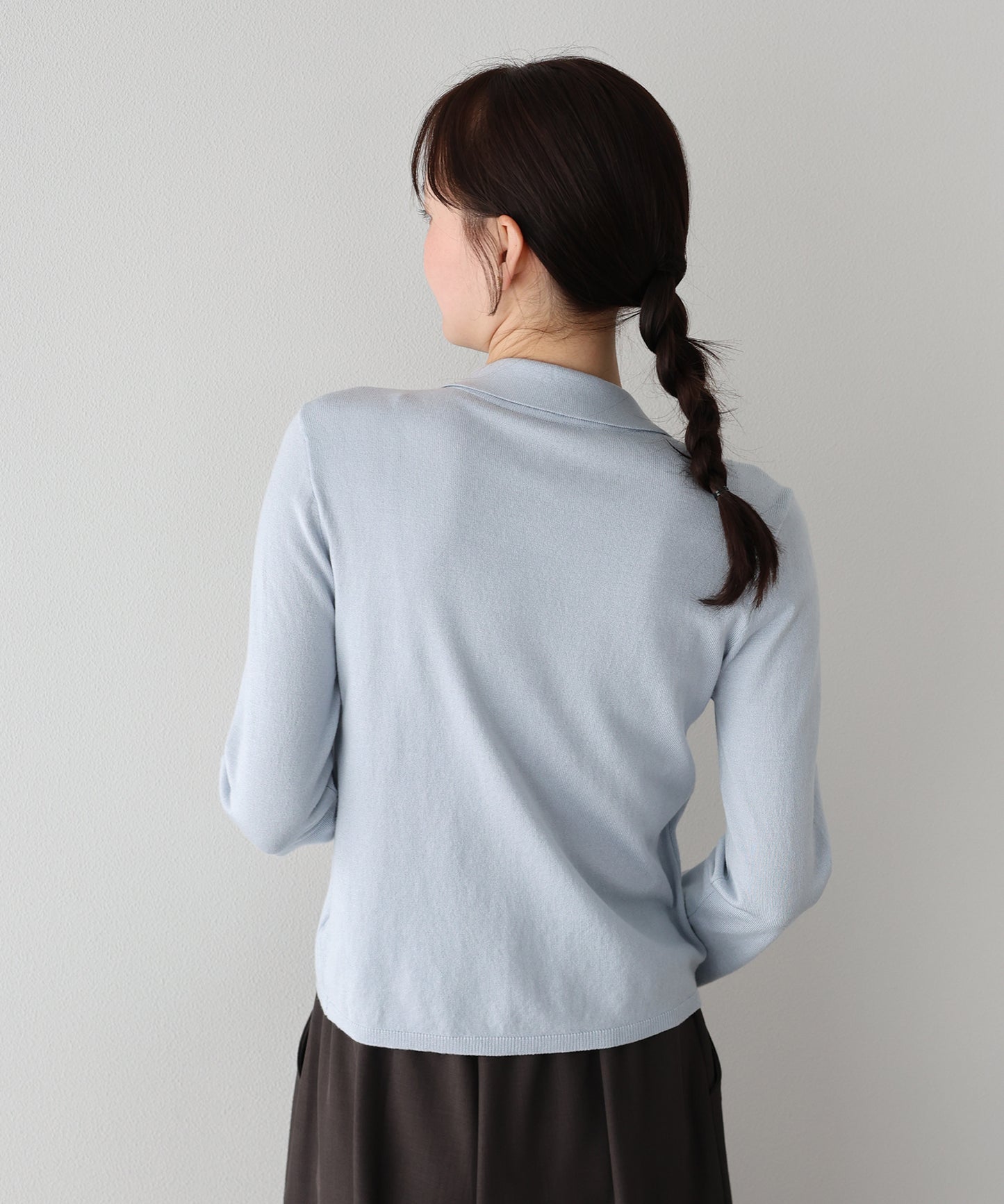 【早割5％OFF】フロントフリルポロカーディガン