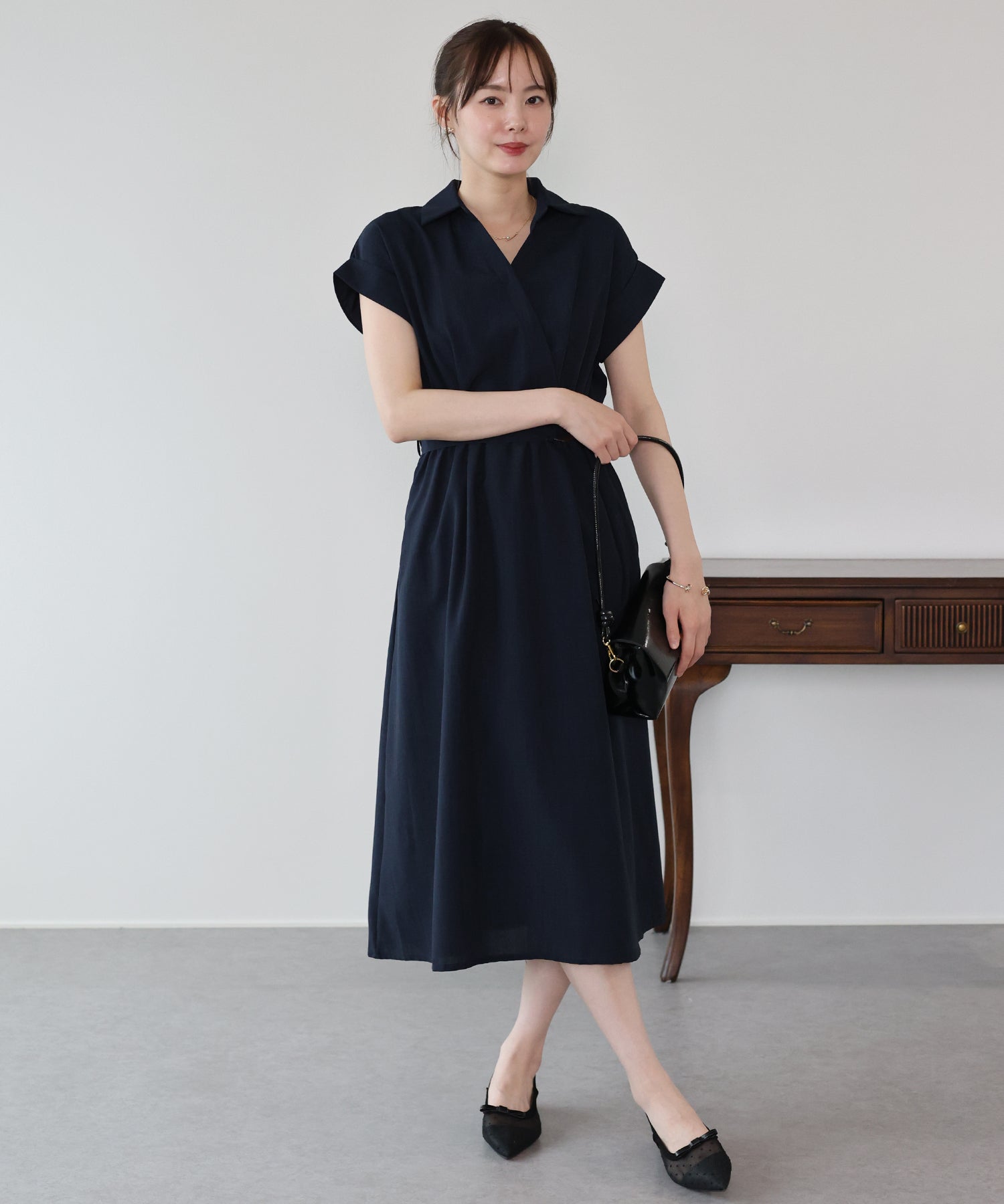 カシュクールシャツワンピース – BLUE ONLINE カシュクールシャツワンピース – BLUE ONLINE