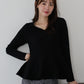 【早割5％OFF】ハートネックペプラムニット