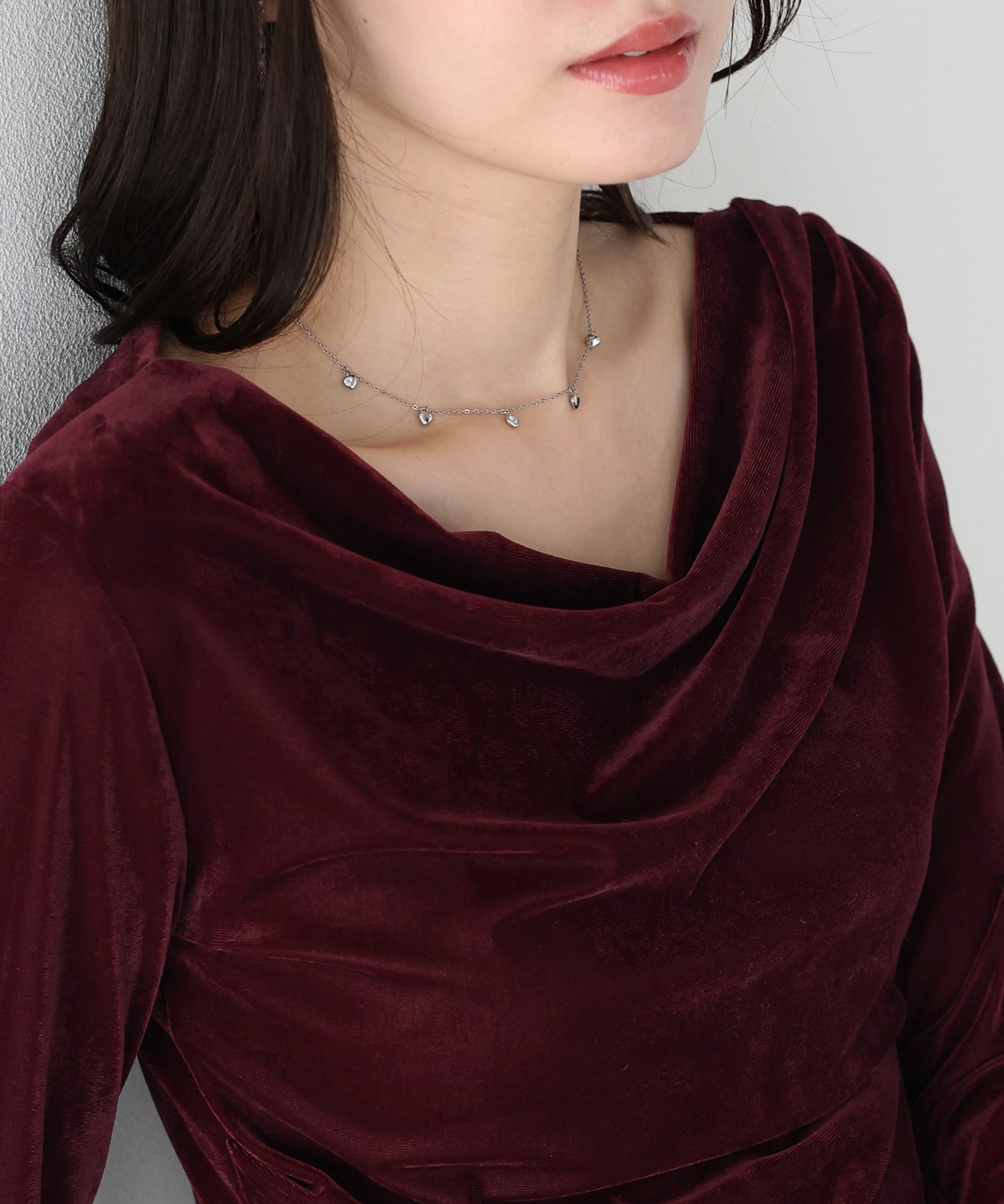 ベロアドレープネックトップス【ネコポス】