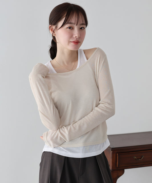 【早割5％OFF】レイヤードシアーカットソー【ネコポス】