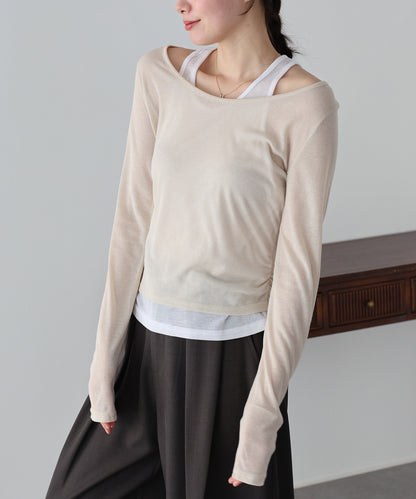 【早割5％OFF】レイヤードシアーカットソー【ネコポス】