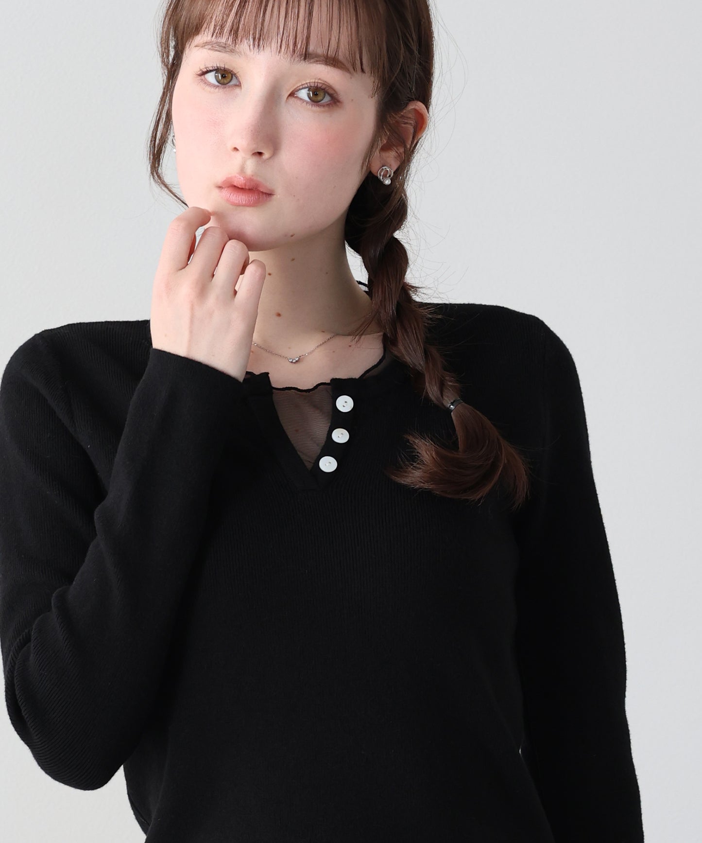 【早割5％OFF】シアードッキングヘンリーネックニット