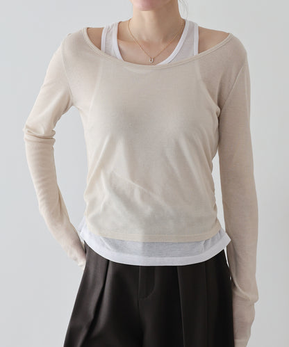 レイヤードシアーカットソー【ネコポス】