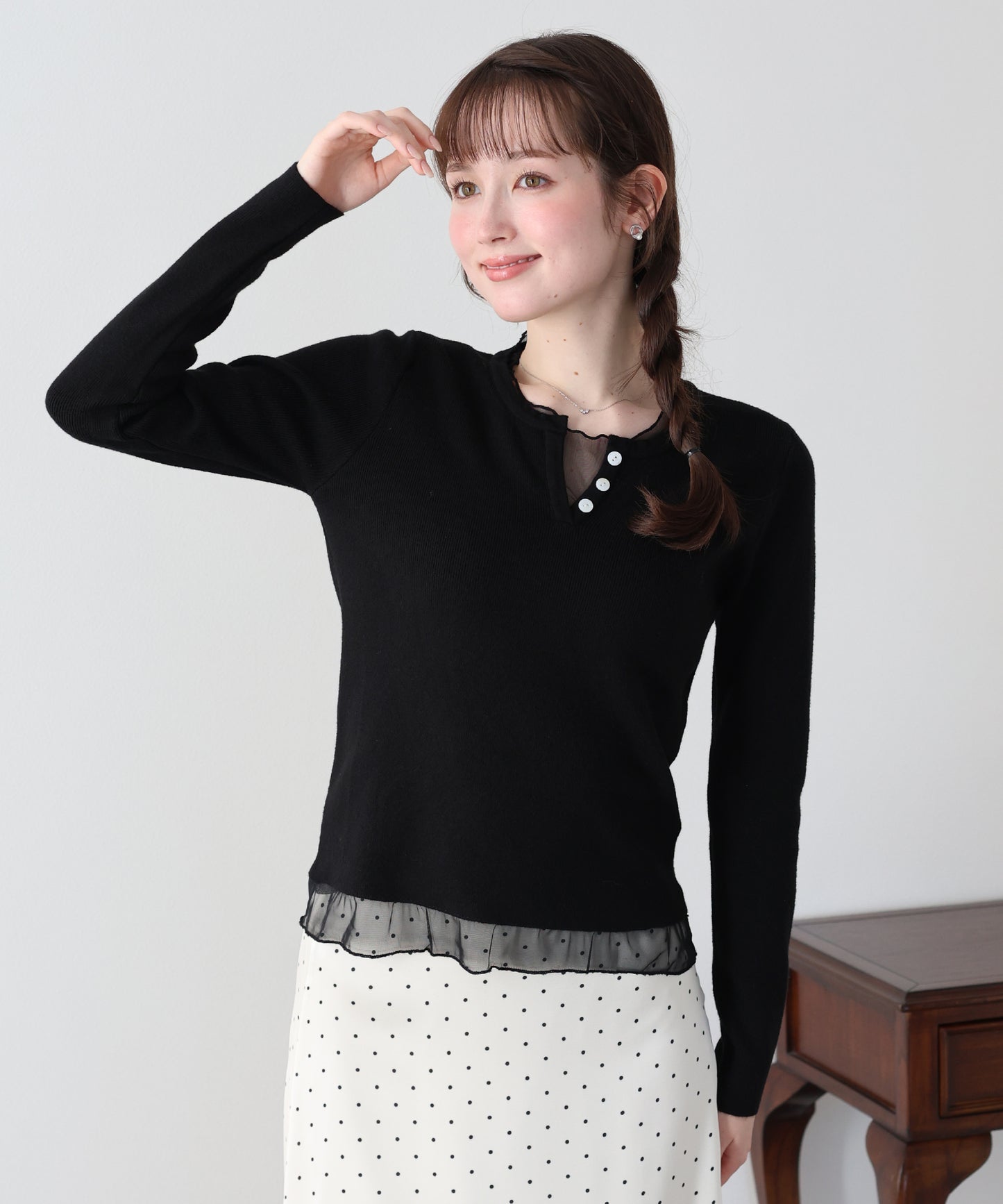 【早割5％OFF】シアードッキングヘンリーネックニット