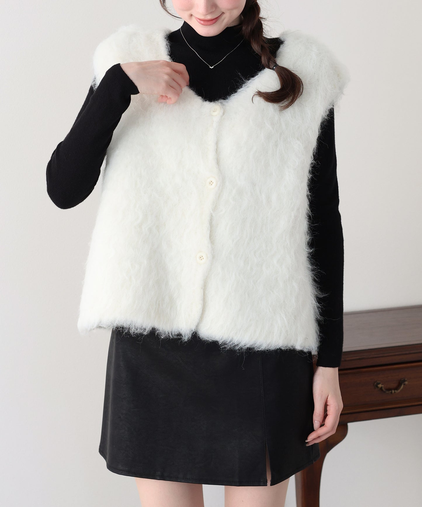 【早割5％OFF】プードルシャギーニットベスト