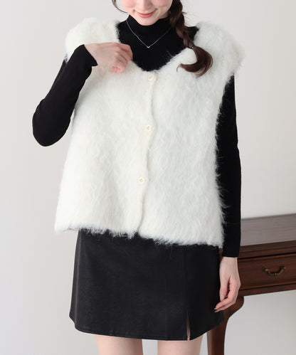 【早割5％OFF】プードルシャギーニットベスト