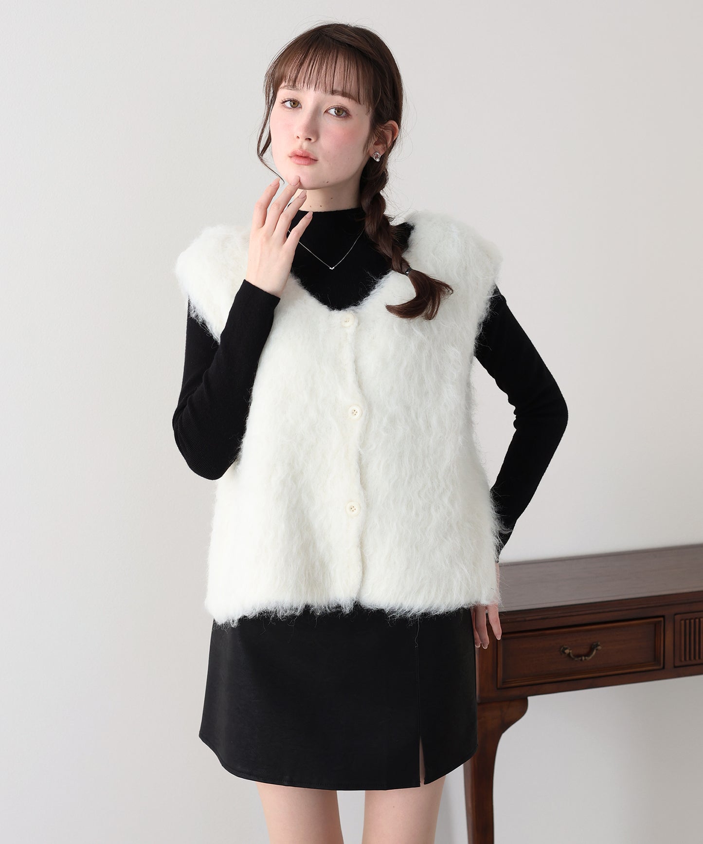 【早割5％OFF】プードルシャギーニットベスト