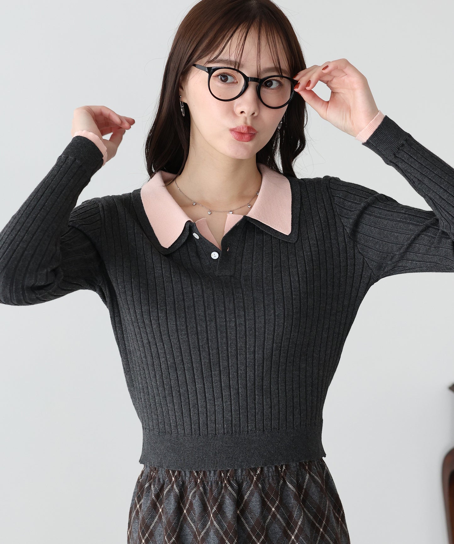 ダブル襟ポロニット