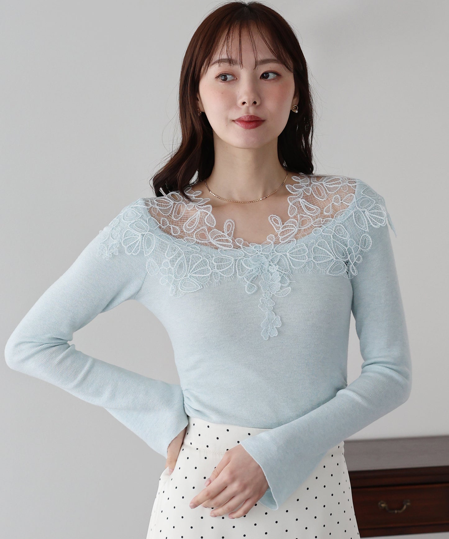 【早割5％OFF】フラワーレースニット【ネコポス】