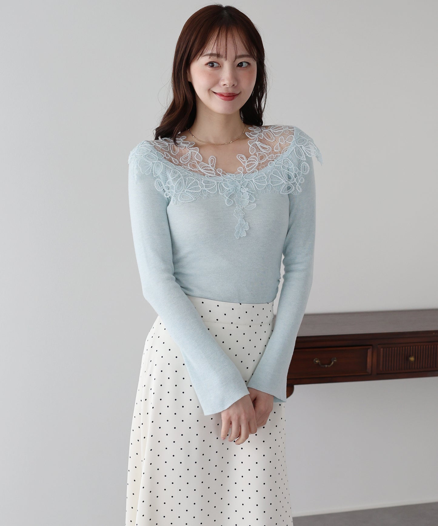 【早割5％OFF】フラワーレースニット【ネコポス】