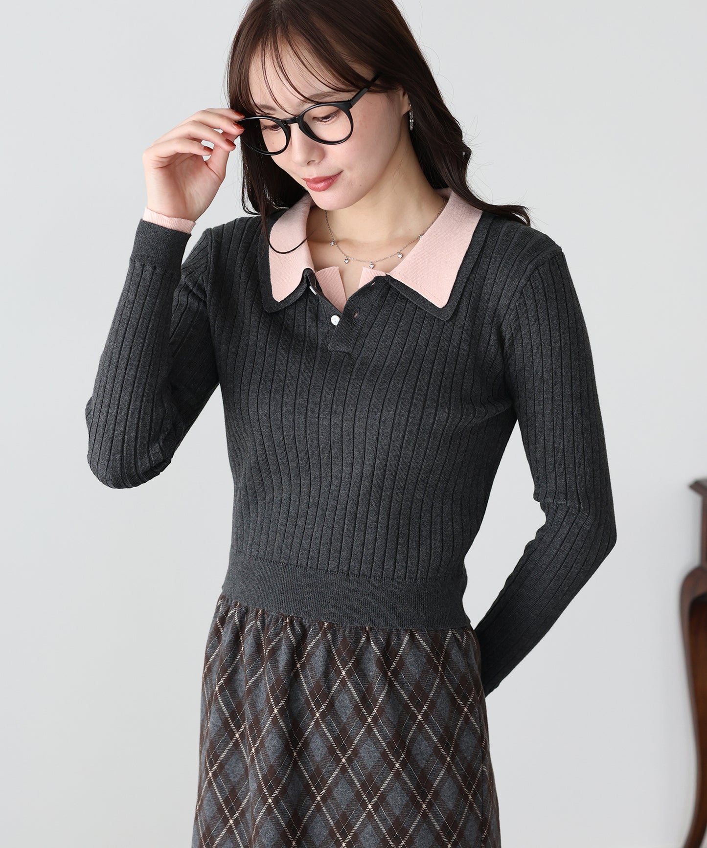 ダブル襟ポロニット