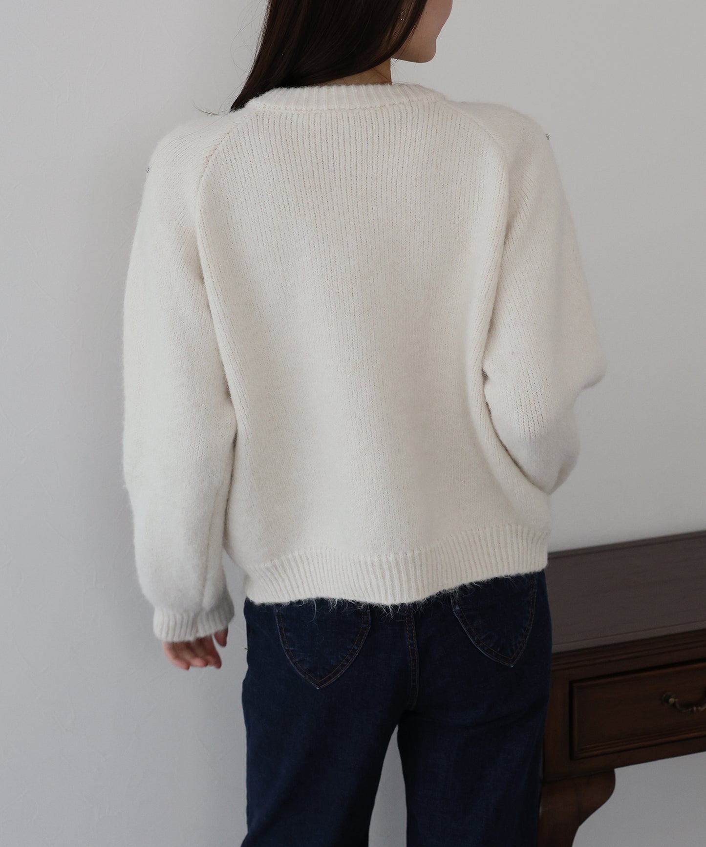 パールビジューニットカーディガン