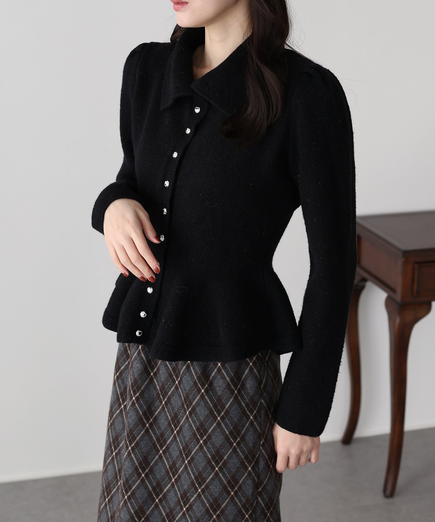 【早割5％OFF】ラメペプラムカーディガン