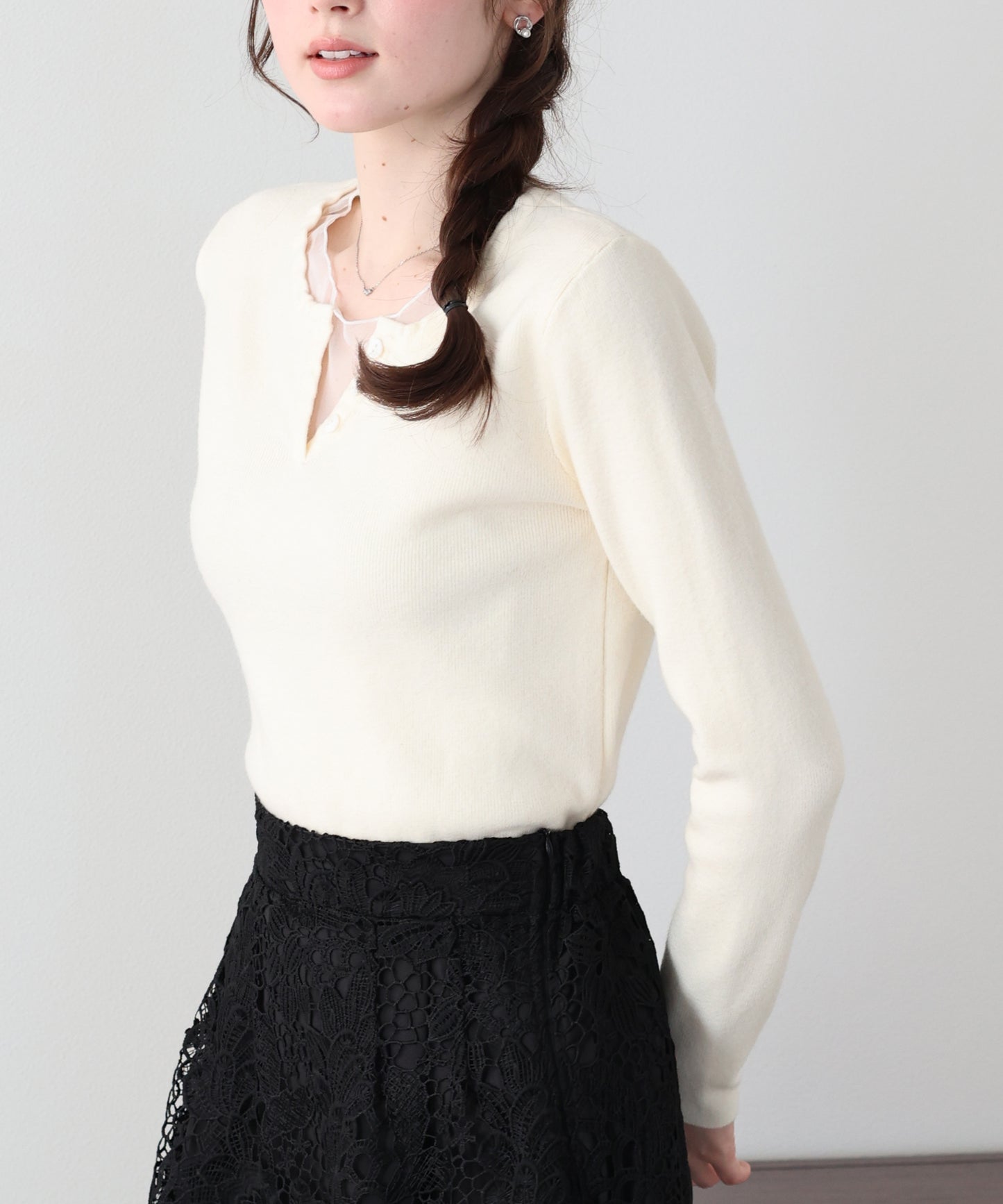 【早割5％OFF】シアードッキングヘンリーネックニット