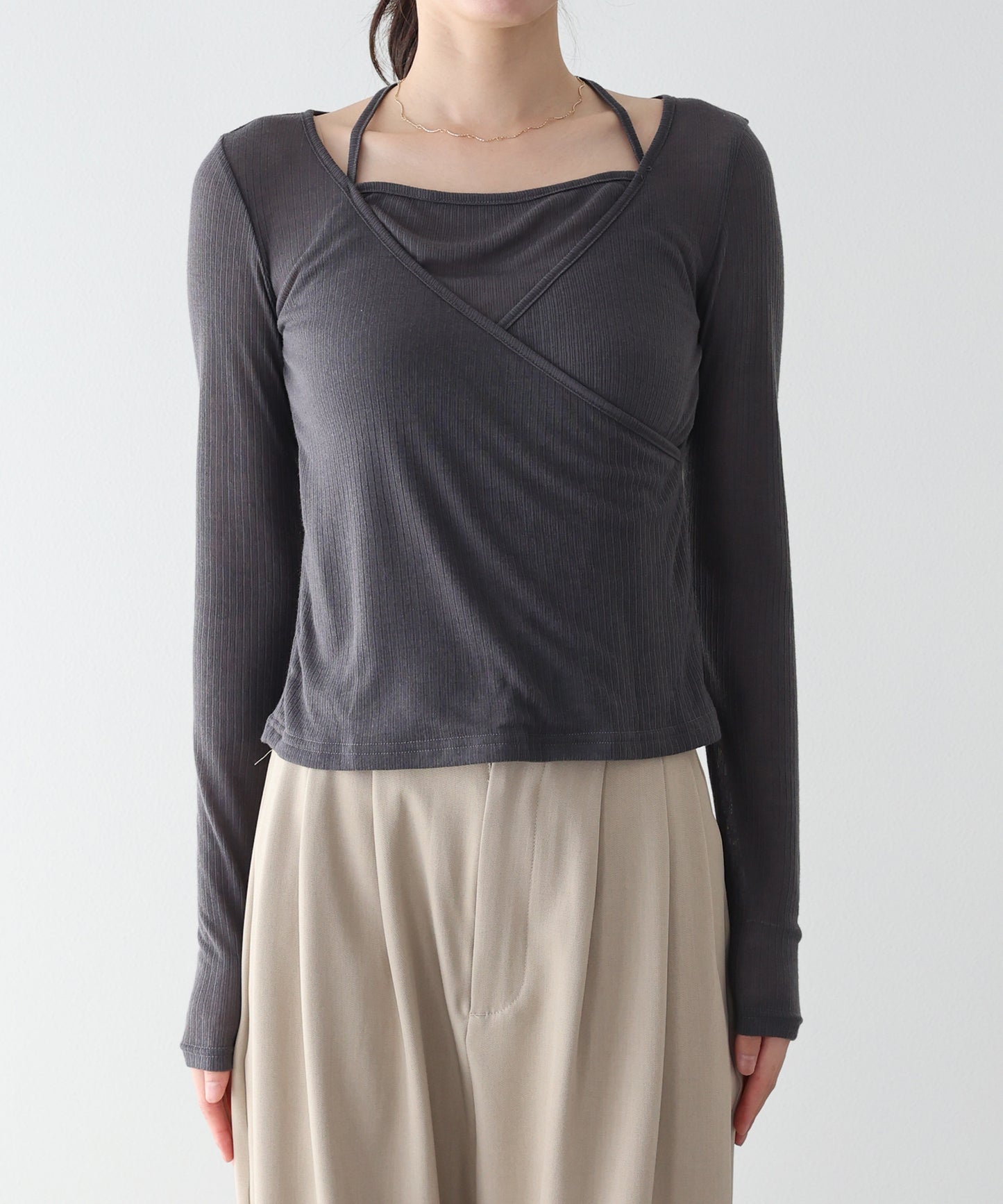 【早割5％OFF】レイヤードライクシアーカットソー【ネコポス】