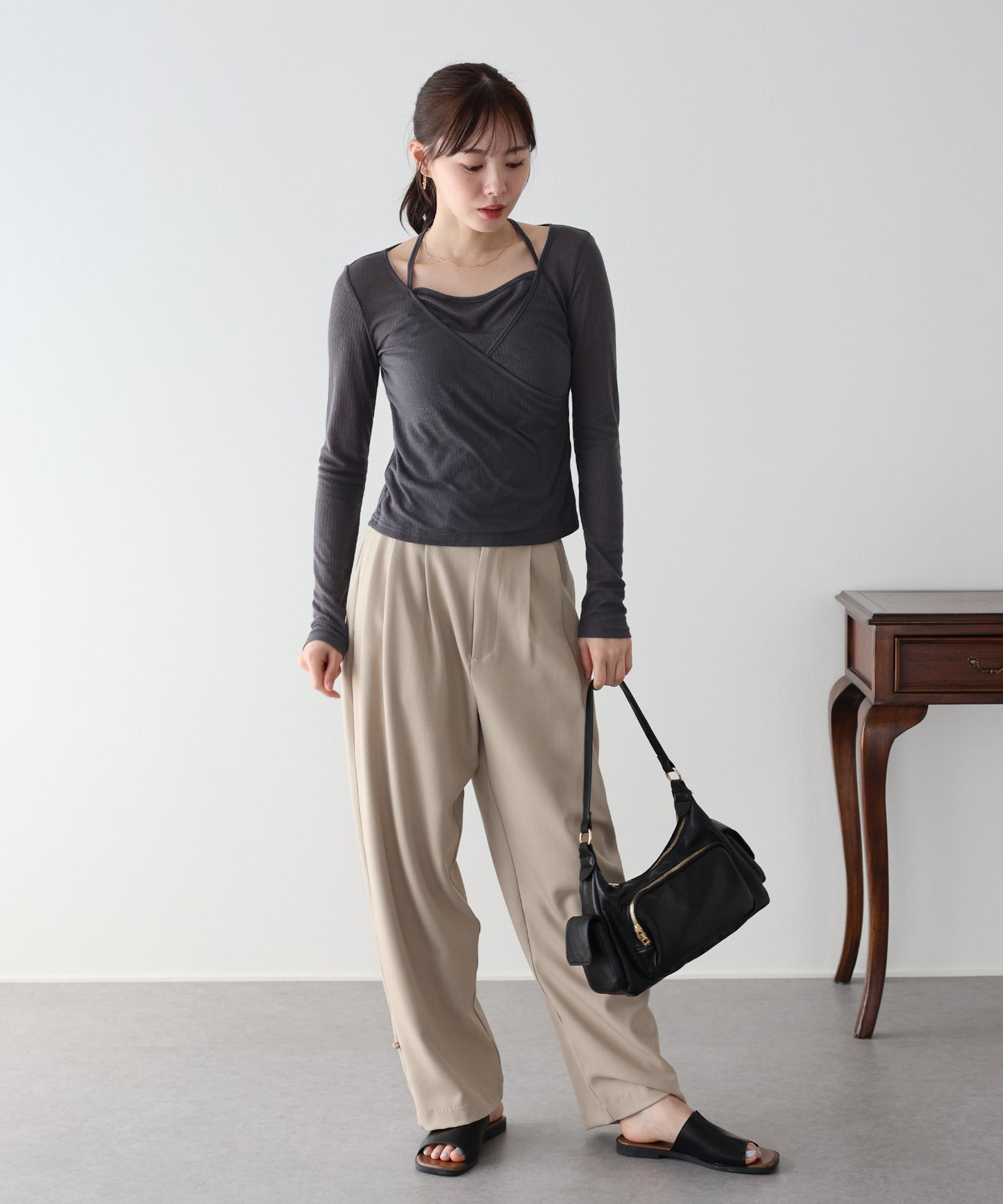 【早割5％OFF】レイヤードライクシアーカットソー【ネコポス】