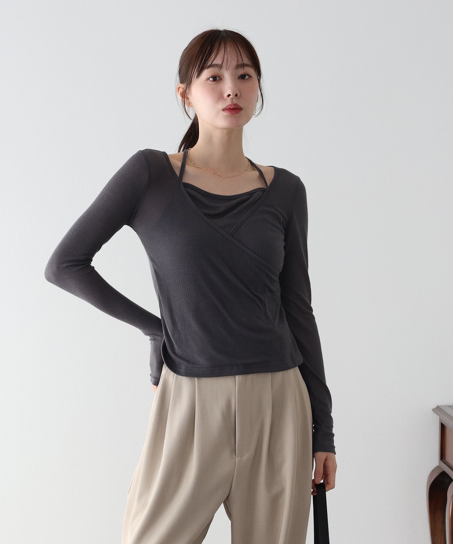 【早割5％OFF】レイヤードライクシアーカットソー【ネコポス】