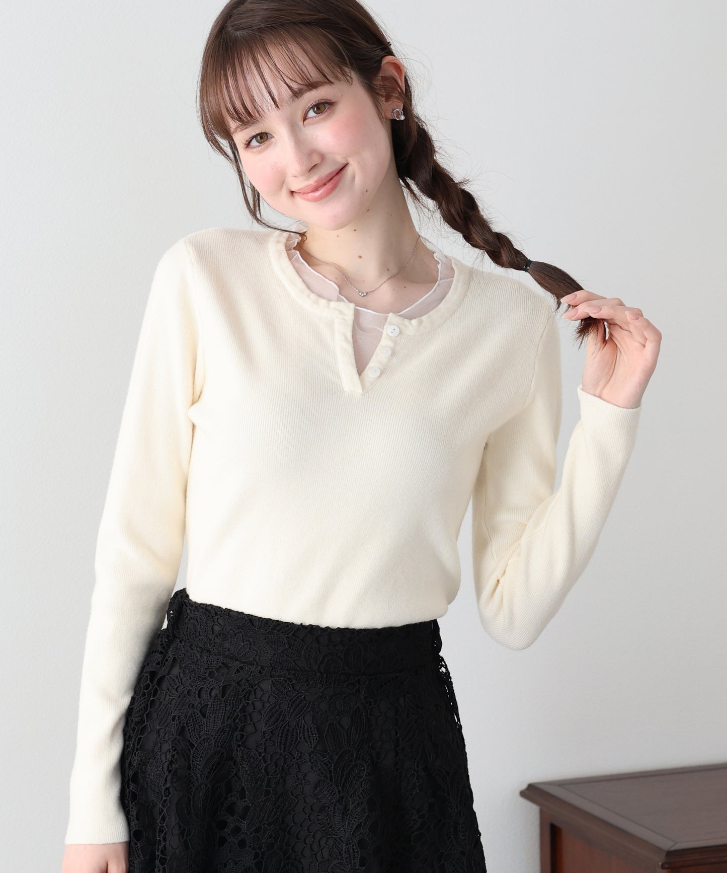 【早割5％OFF】シアードッキングヘンリーネックニット