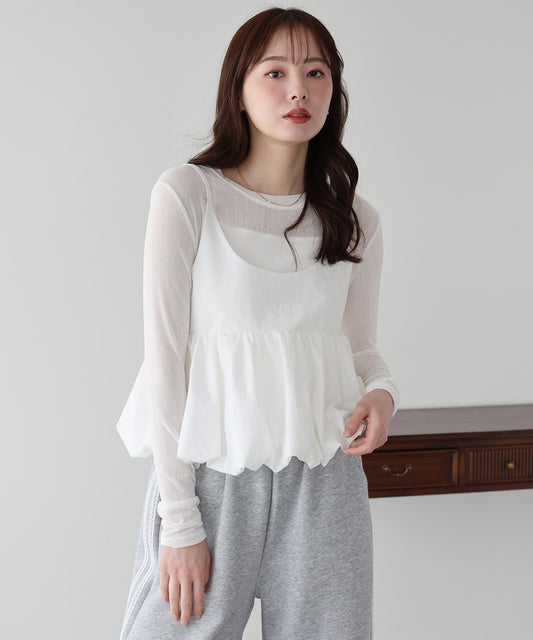 【早割5％OFF】バルーンビスチェ＆チュールカットソーセット