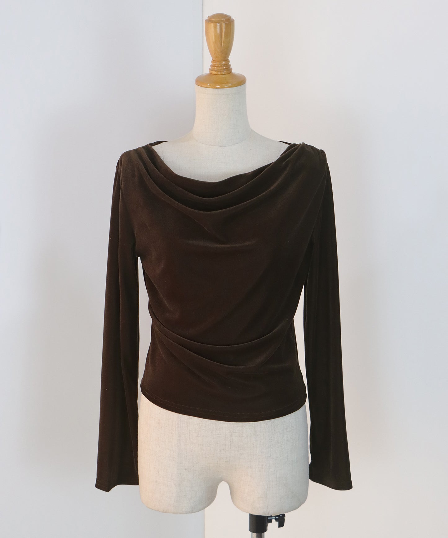 ベロアドレープネックトップス【ネコポス】
