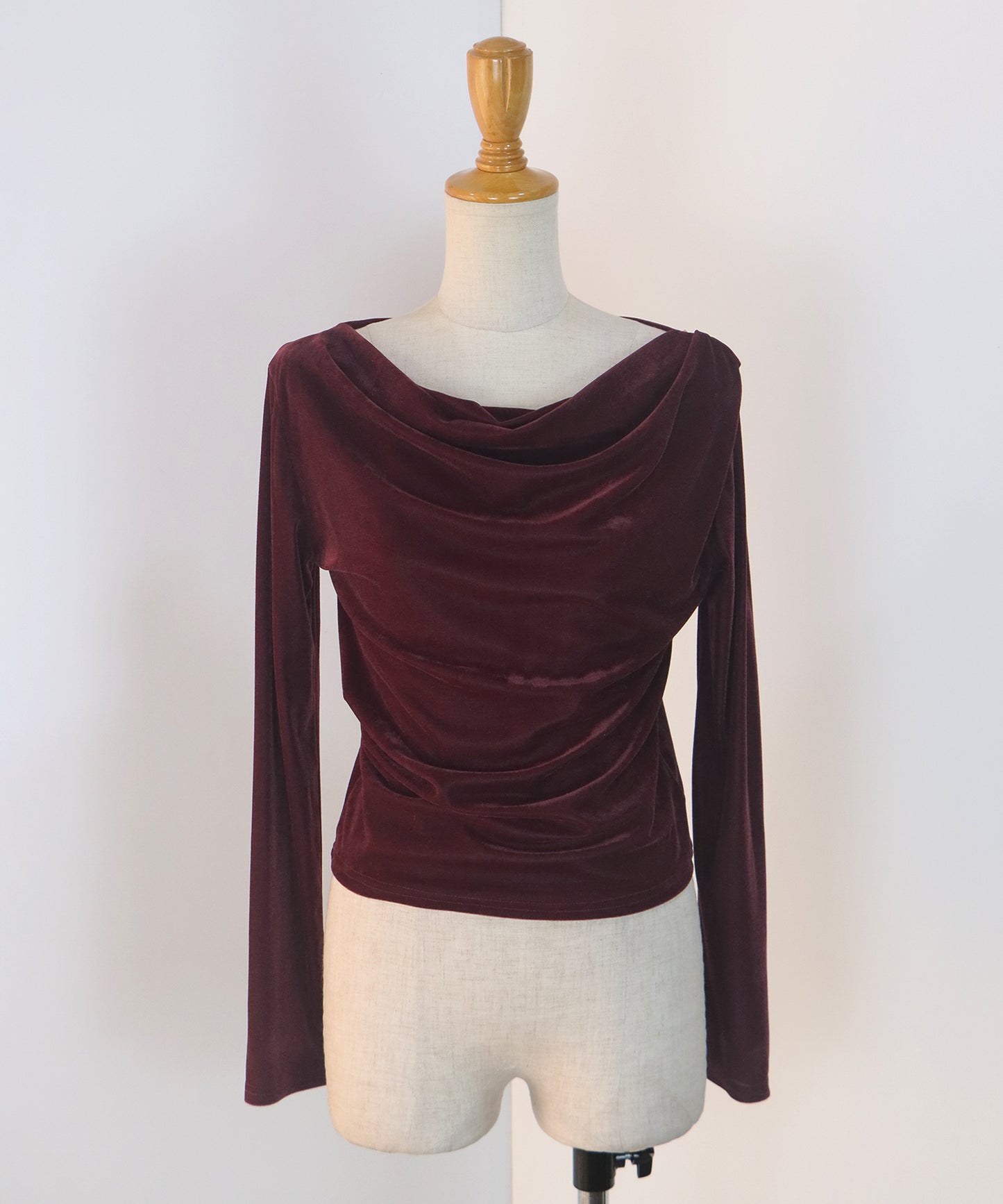 ベロアドレープネックトップス【ネコポス】