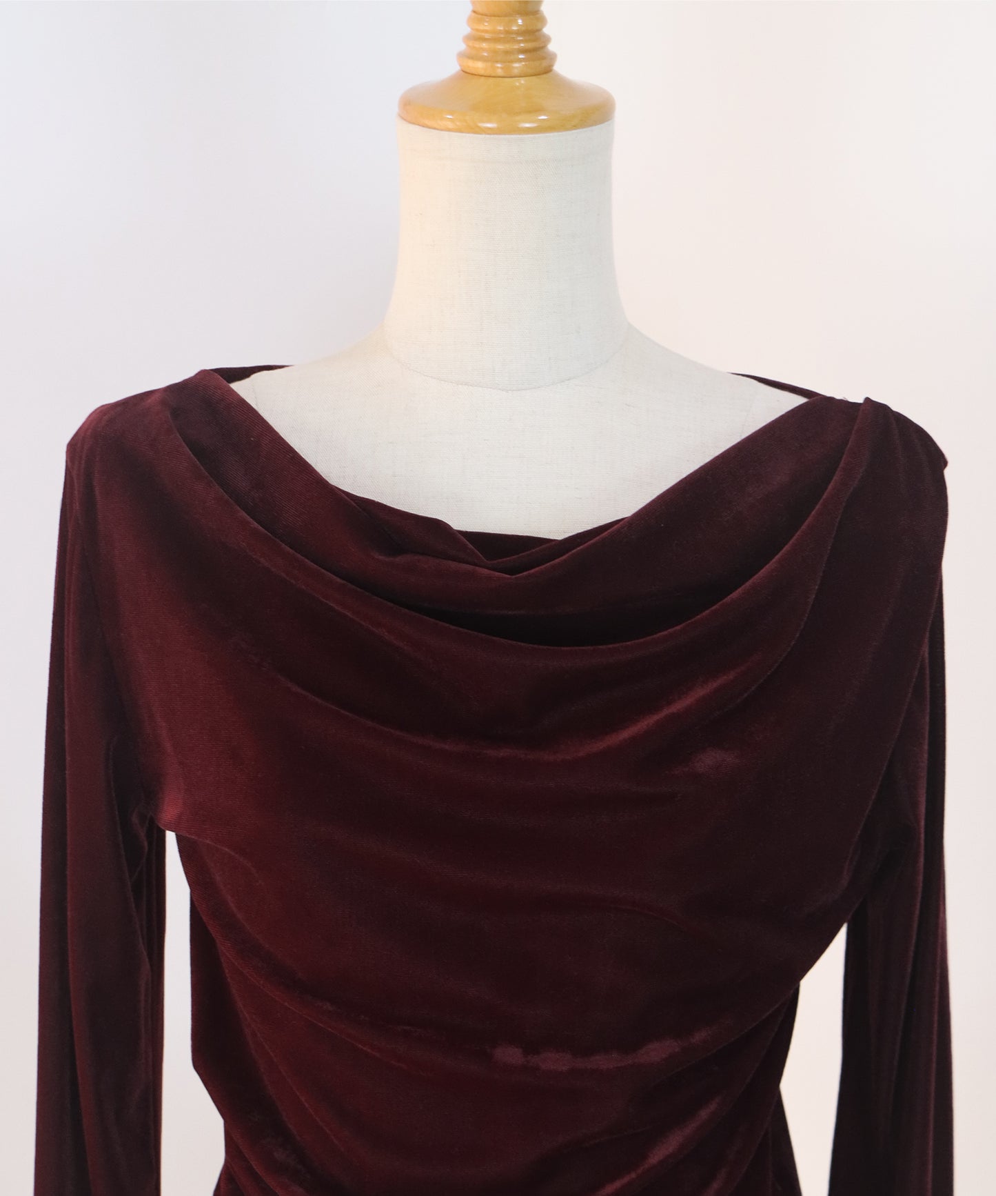 ベロアドレープネックトップス【ネコポス】
