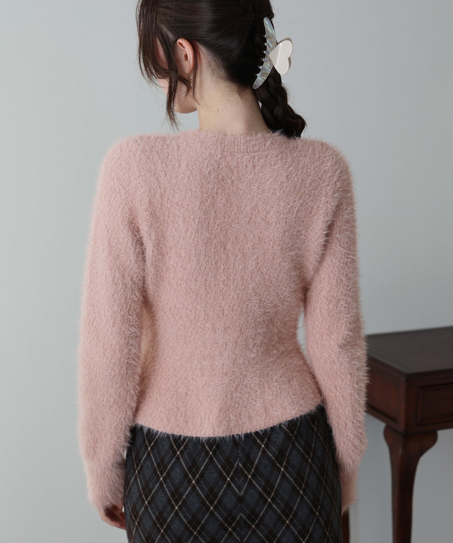 【早割5％OFF】シャギーペプラムカーディガン