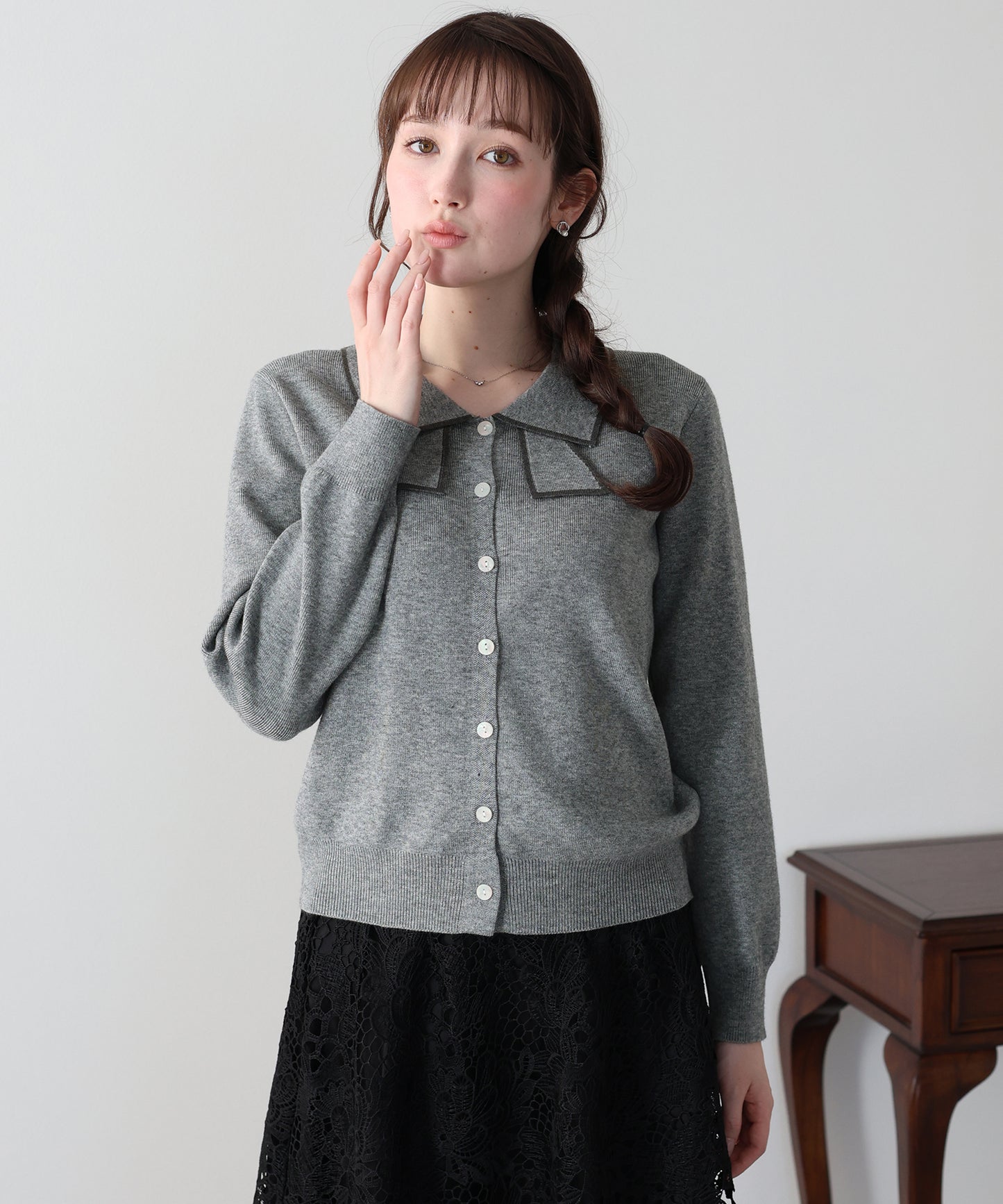 【早割5％OFF】バイカラーリボンニット