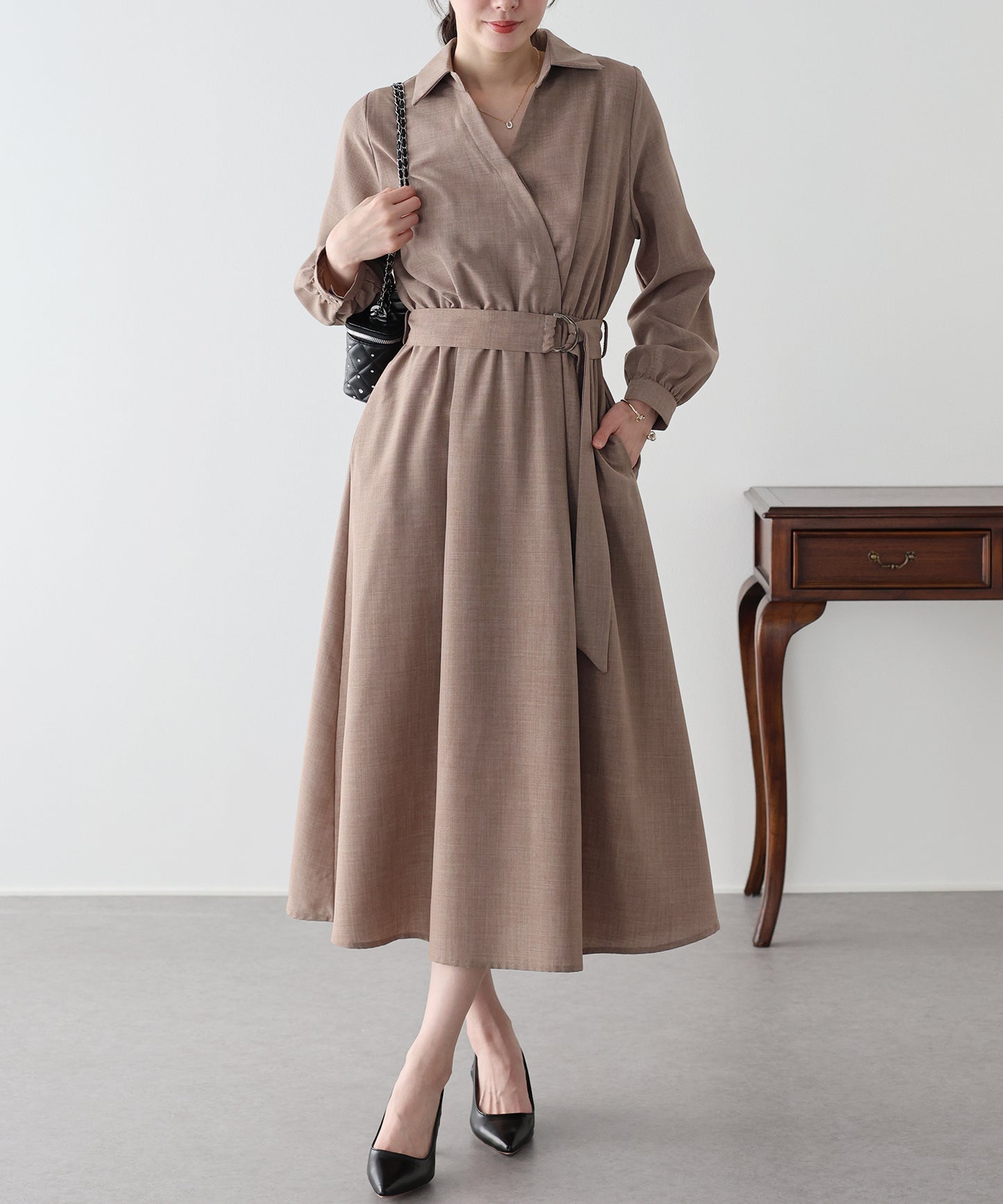 カシュクールシャツワンピース