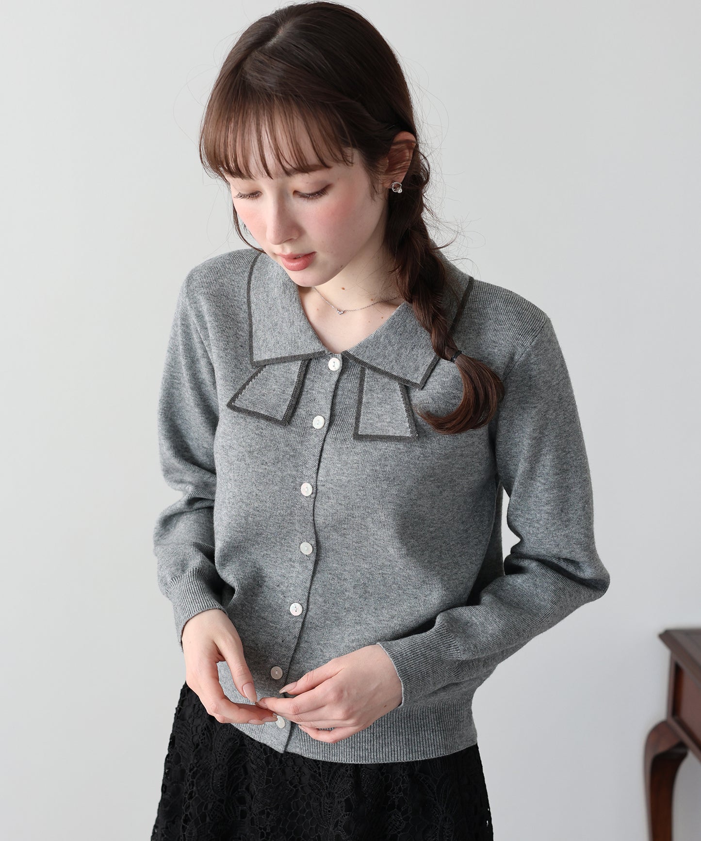 【早割5％OFF】バイカラーリボンニット