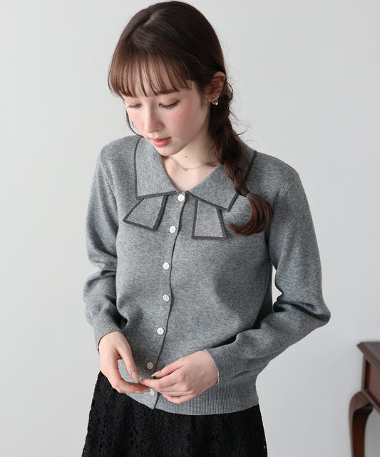 【早割5％OFF】バイカラーリボンニット