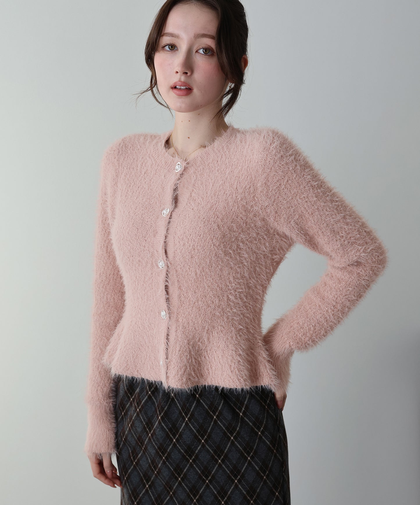 【早割5％OFF】シャギーペプラムカーディガン