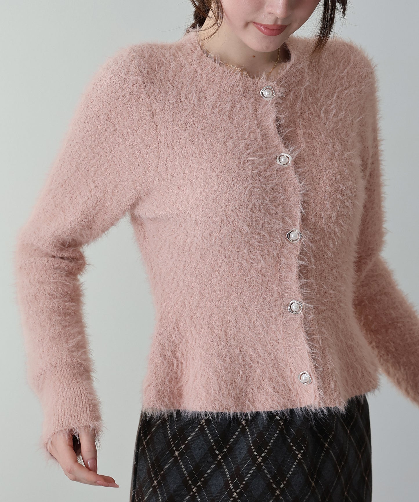 【早割5％OFF】シャギーペプラムカーディガン