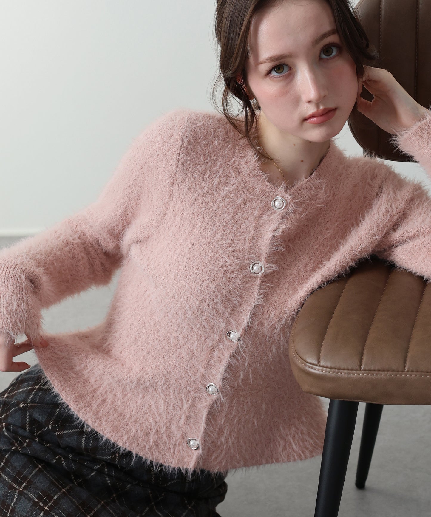 【早割5％OFF】シャギーペプラムカーディガン