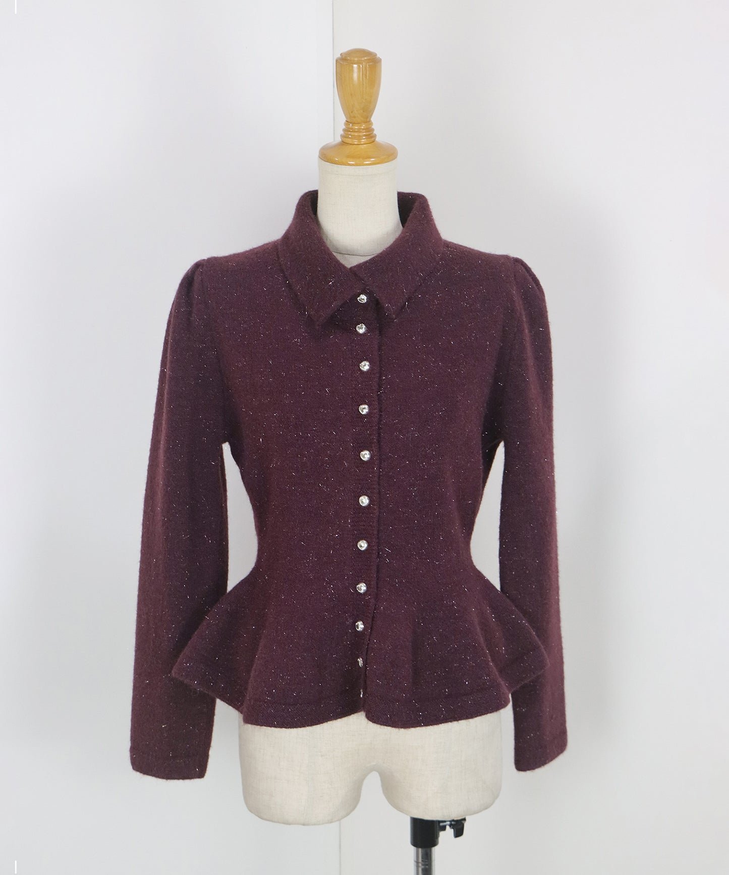 【早割5％OFF】ラメペプラムカーディガン