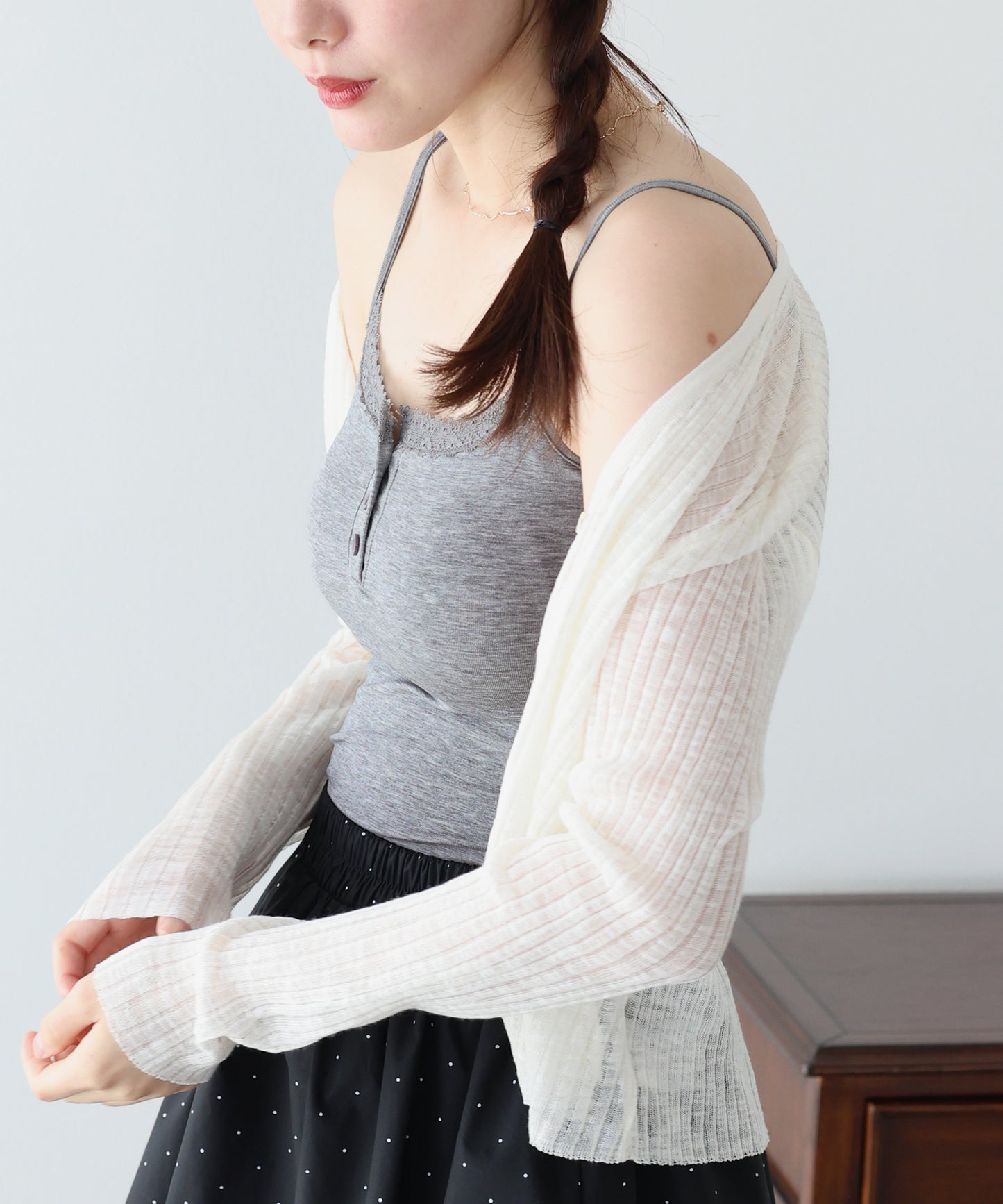 【早割5％OFF】ヘンリーネックレースキャミソール【メール便】